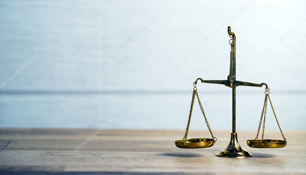 scale of  justice symbols - legal law concept image. 