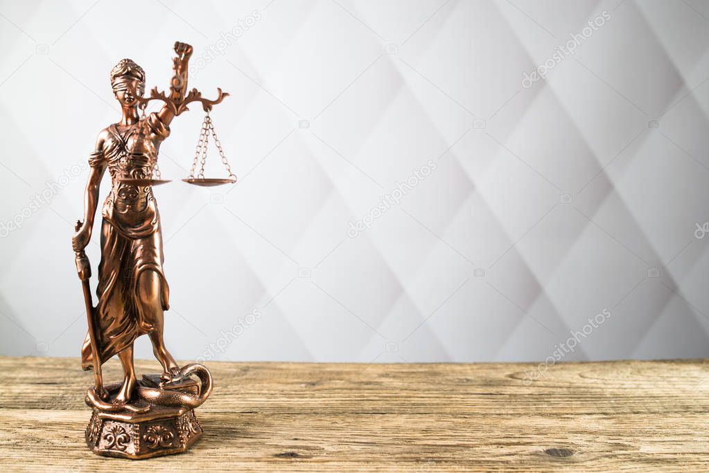 Symbol of Law on Lawyer's desk