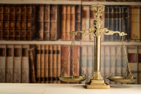 Law symbols in courtroom.. — Stock Photo, Image
