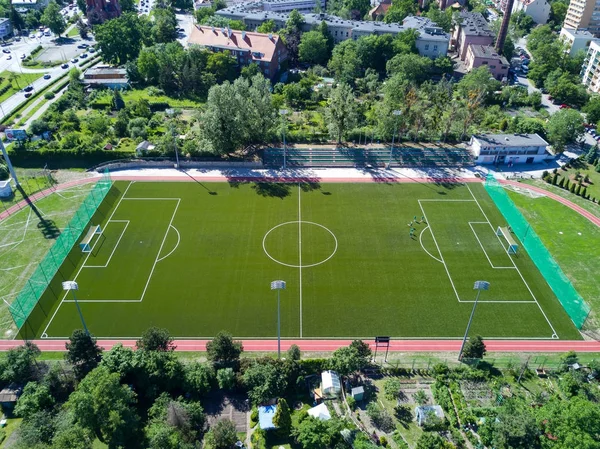 Football Field from above — Stock Image Football Field from above Royalty Free Stock Photos
