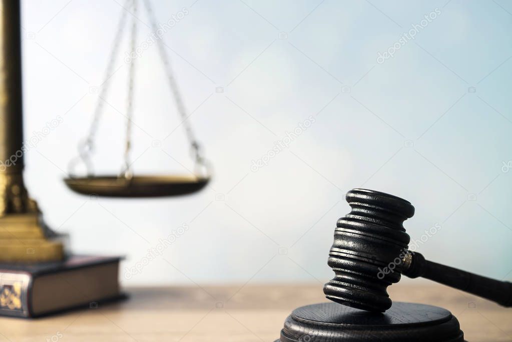 Law and Justice concept image, Courtroom theme