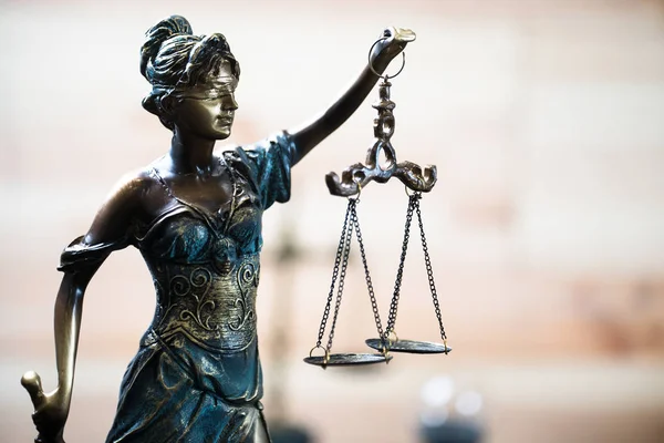 Oficina Legal Abogados Estatua Modelo Legal Themis Diosa Justicia — Foto de Stock