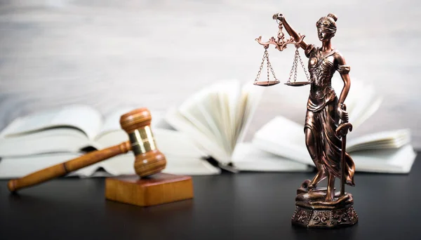 Judge Gavel Courtroom Library Law Concept — Stock Photo, Image