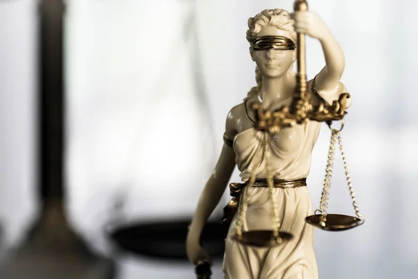 Oficina Legal Abogados Estatua Modelo Legal Themis Diosa Justicia — Foto de Stock