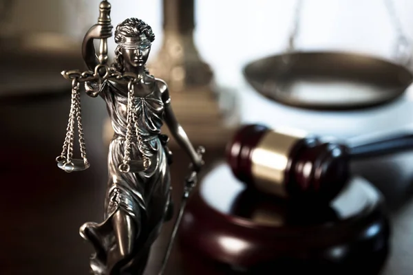 Oficina Legal Abogados Estatua Modelo Legal Themis Diosa Justicia — Foto de Stock