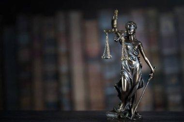 Hukuk Dairesi, avukat. Adalet tanrıçası Themis heykeli yasal model.