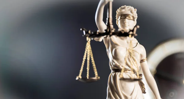 Адвокатське Бюро Адвоката Правові Модель Статую Богині Правосуддя Феміди — стокове фото