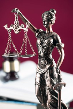 Hukuk Dairesi, avukat. Adalet tanrıçası Themis heykeli yasal model.
