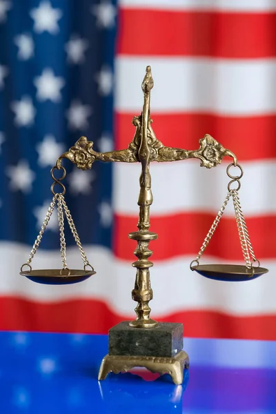 Recht Justitie Concept Amerikaanse Vlag — Stockfoto