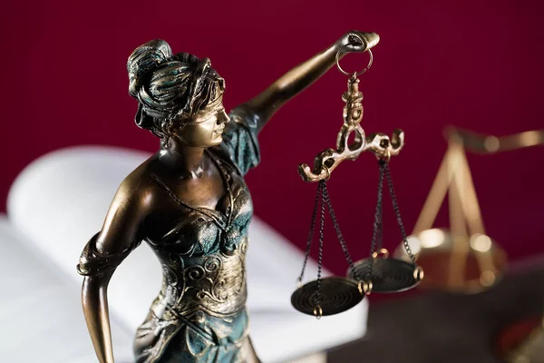 Legal Office Lawyer Legal Model Statue Themis Goddess Justice — Stock Photo, Image