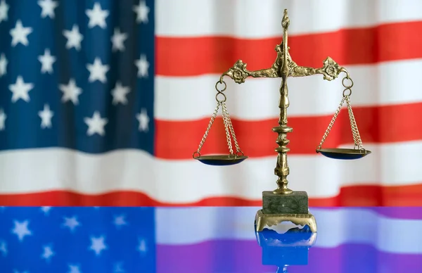 Recht Justitie Concept Thema Van Rechtszaal Usa Vlag — Stockfoto