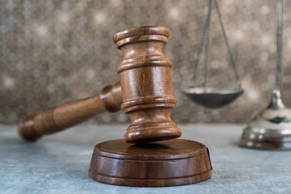 Концепция Права Справедливости Молоток Судьи Деревянный Молоток — стоковое фото