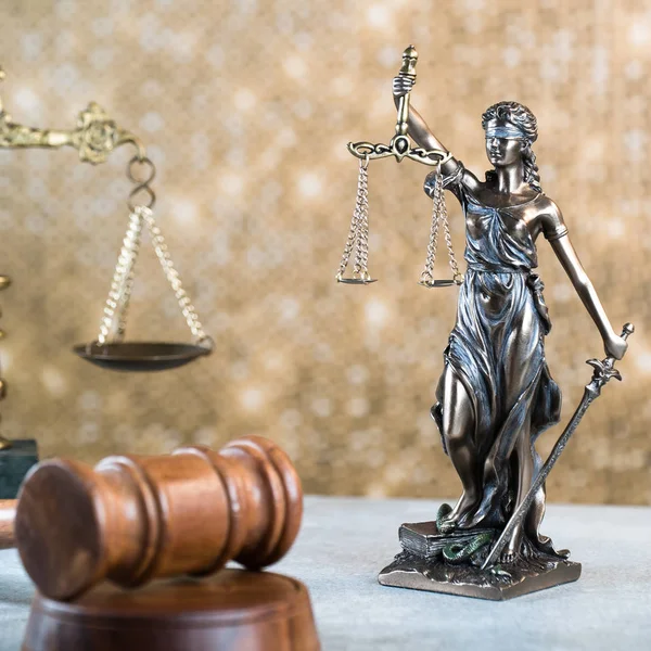 Law Concept Met Themis Symbool Van Justitie — Stockfoto