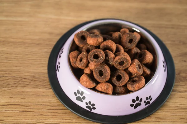 Dog dry food on table