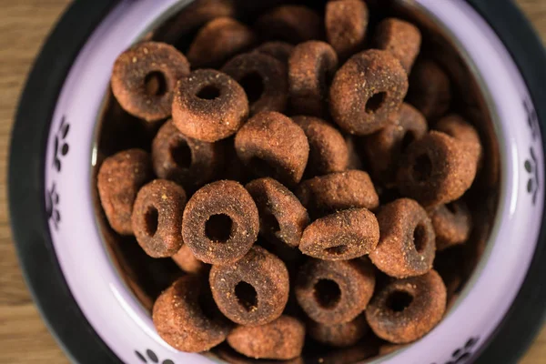 Dog dry food on table