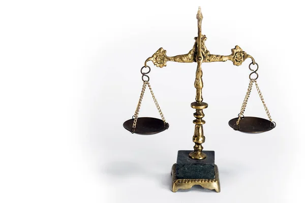 Scales Justice Isolated White Background — Stock Photo, Image