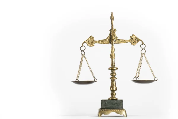 Scales Justice Isolated White Background — Stock Photo, Image