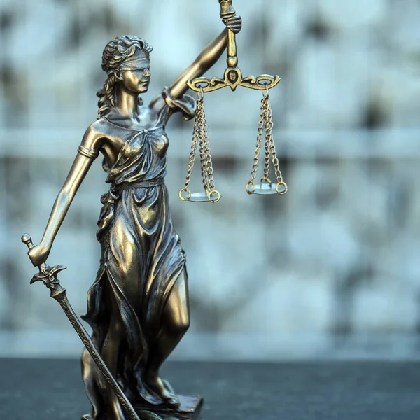 Статуя Справедливості Лібре Судовою Юридичною Тематикою Фону — стокове фото