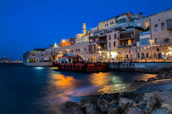 Eski jaffa liman ve St. Peter Kilisesi — Stok fotoğraf