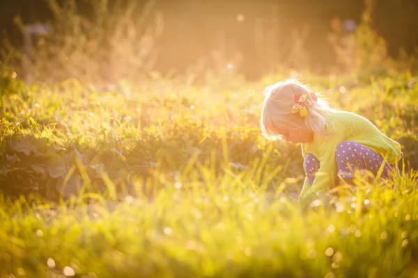 Meisje spelen in de zon — Stockfoto