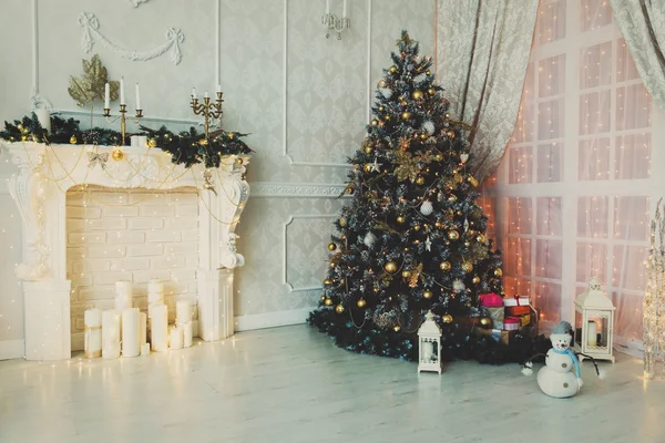 Weihnachten Wohnzimmer Innendekoration — Stockfoto