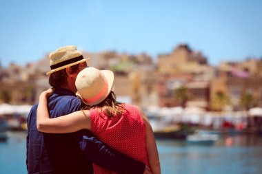 mutlu turist çift Malta, Europe