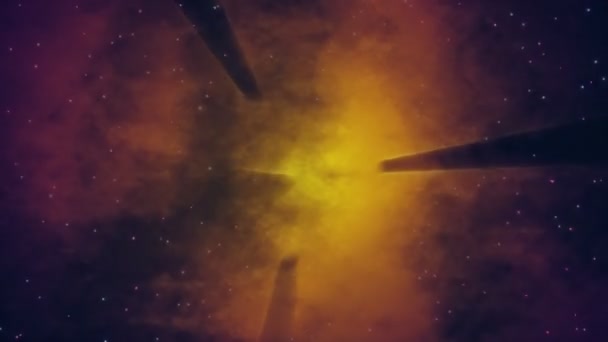 Nebulosa del espacio ahumado 1 lazo — Vídeos de Stock