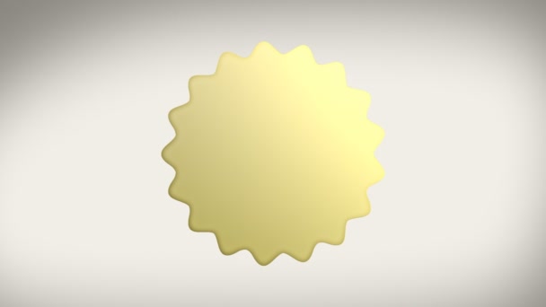Gold seal sticker met alpha matte — Stockvideo