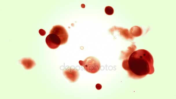 Gocciolamento e colorazione del sangue — Video Stock