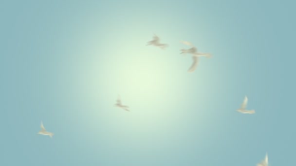 Птицы летают по кругу с альфа-матте — стоковое видео