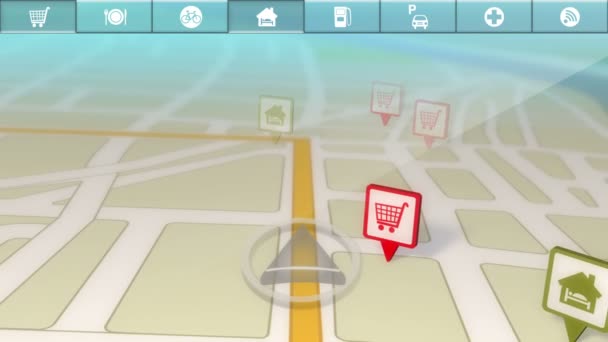 Serviços de Localização GPS / Pontos de Interesse Demo — Vídeo de Stock