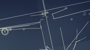 uçak blueprint pürüzsüz kamera pan ve zoom