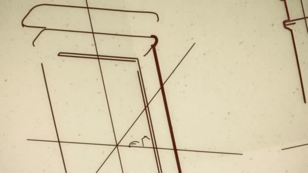 Projeto técnico da porta Câmera lisa Pan e Zoom — Vídeo de Stock