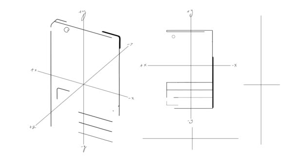 Rysunek techniczny klasyczne smartphone — Wideo stockowe