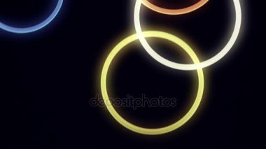 düşüyor, yavaş hareket döngü içinde neon yüzük bouncing