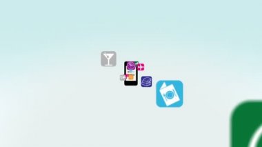 Alfa mat ile akıllı telefon Intro animasyonu üzerinde Apps