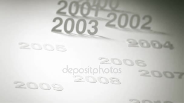 Basit bir zaman çizelgesi kavram animasyon: 2000'lerde ve 2010s — Stok video