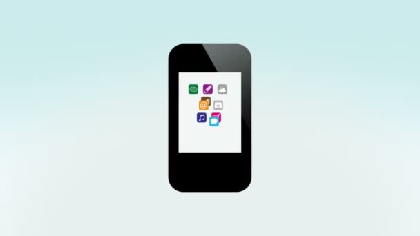 Apps auf Mobilgeräten, Computern und Fernsehern — Stockvideo