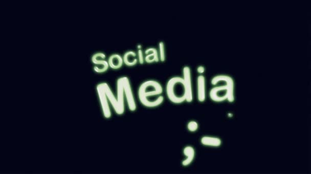 Sociala medier Diagram Animation på svart — Stockvideo