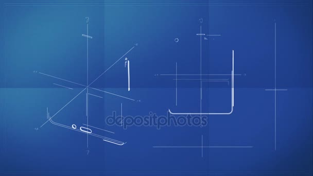 Tableta PC Blueprint — Vídeos de Stock