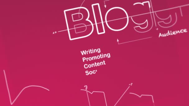 Blogging kavramı animasyon — Stok video
