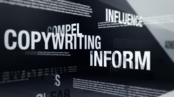 Copywriting ilgili terimleri reklam, — Stok video