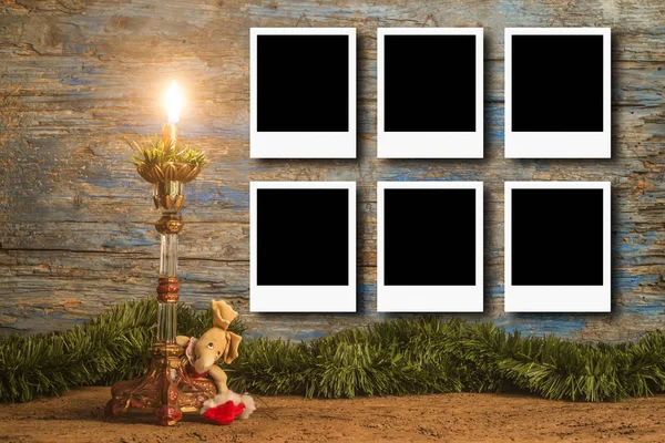 圣诞相框的六张照片 — 图库照片