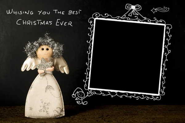 Funny Christmas photo frame card — Stock Photo, Image