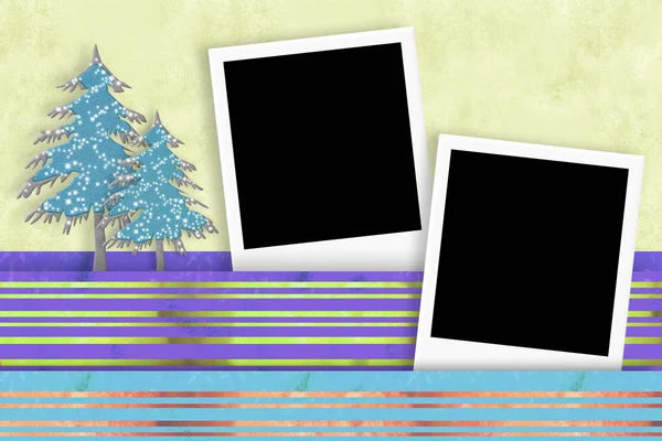 Christmas two photo frames card — Stock Photo, Image