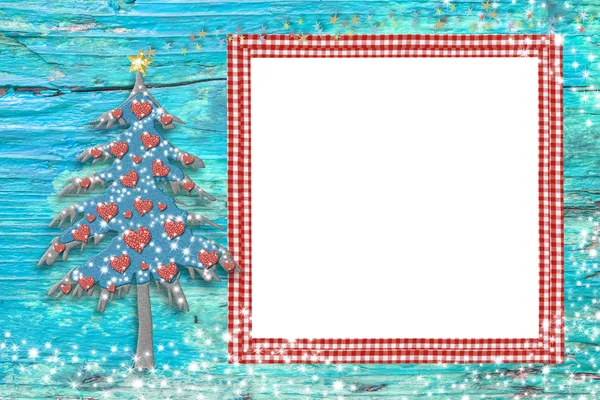 Boże Narodzenie jedno zdjęcie ramki kinder karty — Zdjęcie stockowe