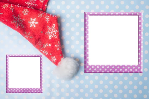 아기 소녀에 대 한 크리스마스 사진 프레임 인사말 카드 — 스톡 사진
