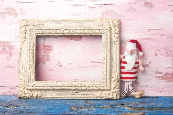 Christmas Santa leeg frame fotokaart. Copyspace. — Stockfoto