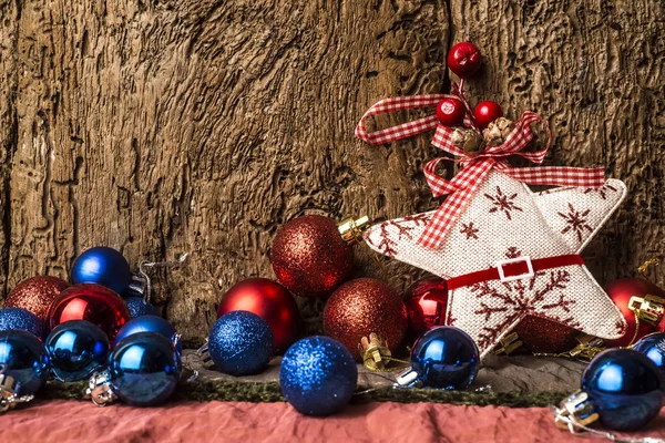 Noel kartı, rustik dekorasyon. Boşaltmak. — Stok fotoğraf