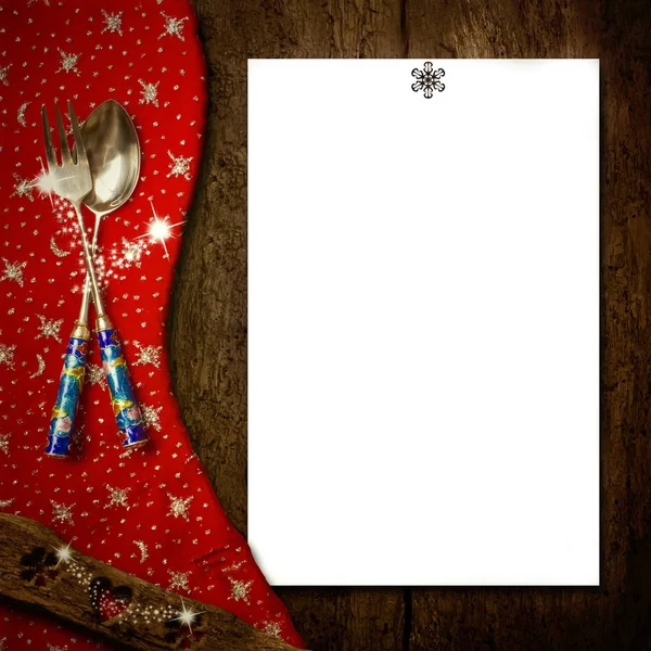 Menu di Natale carta bianca — Foto Stock